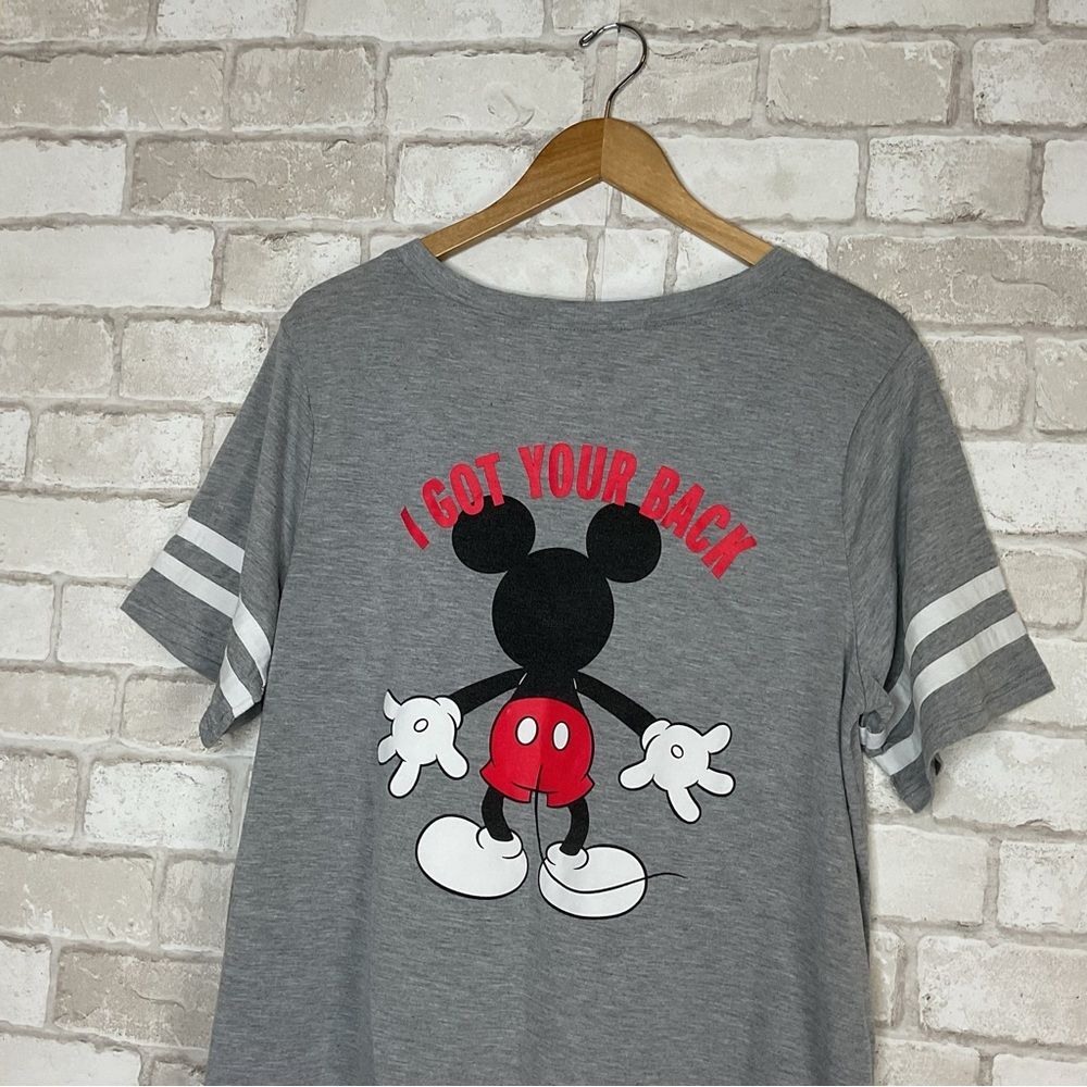 Disney Gray Mickey Mouse V-neck Short Sleeve Tee Size 2X - Picture 7 of 9